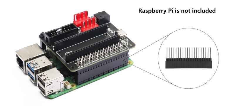 XICOOLEE RGB Matrix Adapter Board Converter for Raspberry Pi Motherboards and for Raspberry Pi Pico 1 HUB75 Interface 2 Power Input Connectors Type-C 5V/4A and DC-044 5V/8A - Image 4