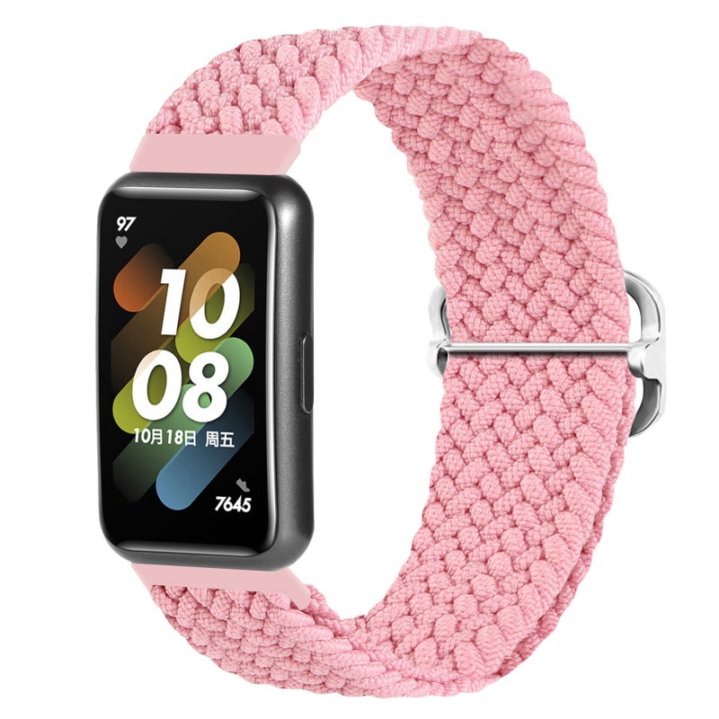 erorex For Huawei Band 7 Nylon Braided Buckle Watch Band(Pink) - Image 1