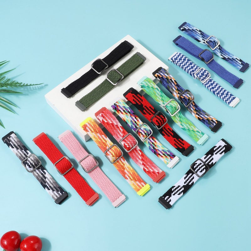 erorex For Huawei Band 7 Nylon Braided Buckle Watch Band(Pink) - Image 4