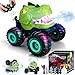 Drefirsa Remote Control Car for Boys Age 47 812 50min Runtime Dinosaur Monster Truck Toy with Spray Light Music Stunts Birthday Gift for Boy 3 4 5 6 7 8 9 10 Year Old - Image 3