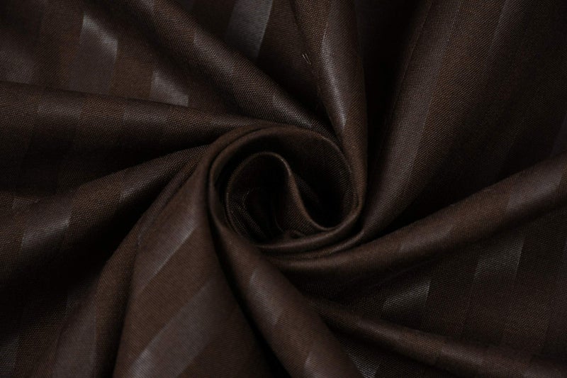 Blue Strip 220 TC Glace Cotton Satin Stripes Plain King Size Bedsheet for Double Bed with Two Pillow Covers for Home/Hotels/Guest House,Size-90x90 Inches(Flat) (Coffee) - Image 3