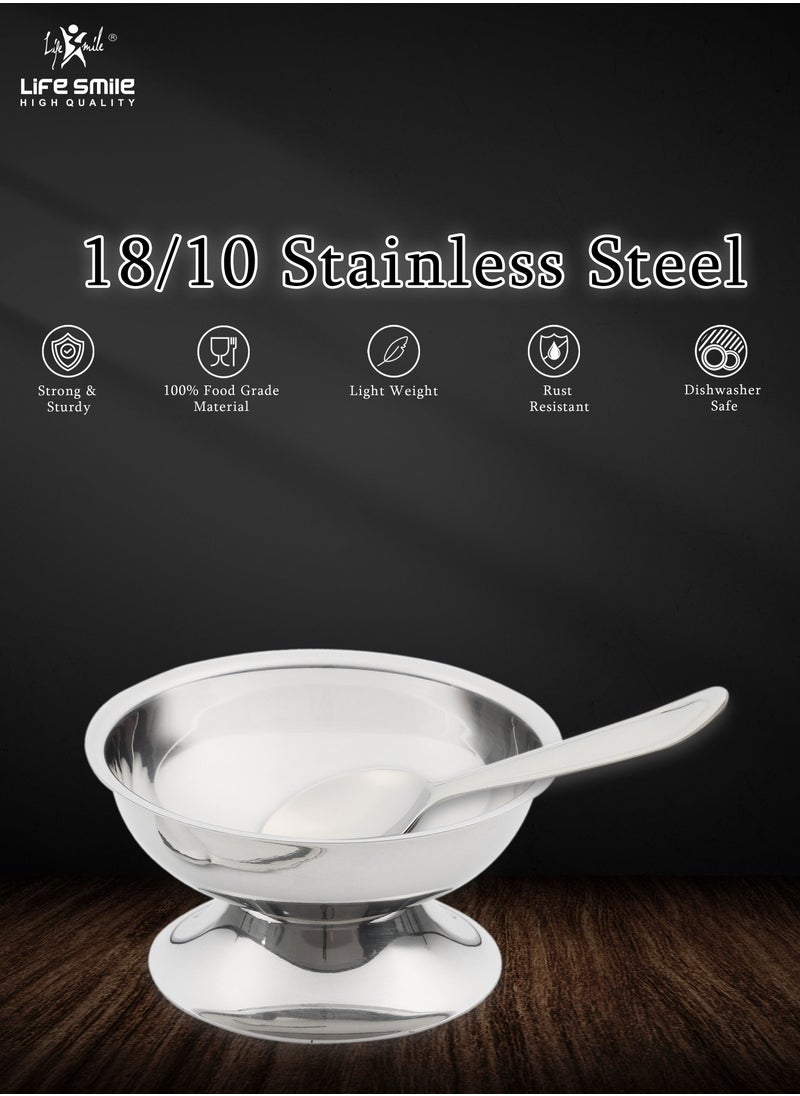 18/10 Premium Stainless Steel 6 Small Dessert Bowls/Cups with Spoons - Perfect for Dessert, Sundae, Ice Cream, Fruit Salad, Snack, Cocktail and Condiments - pzsku/Z04BBC7D505271081EC2EZ/45/_/1676018538/784ab32f-9cfe-4c4a-b250-97d74decffe1