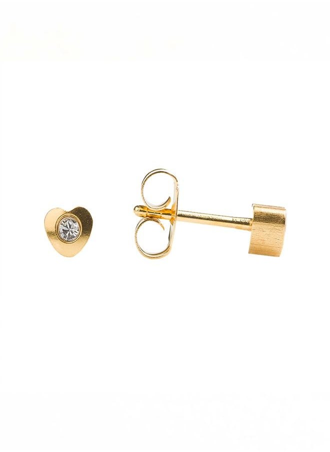 Studex - 4MM Heartlite April Crystal 24K Pure Gold Plated Ear Studs For Kids - Image 1