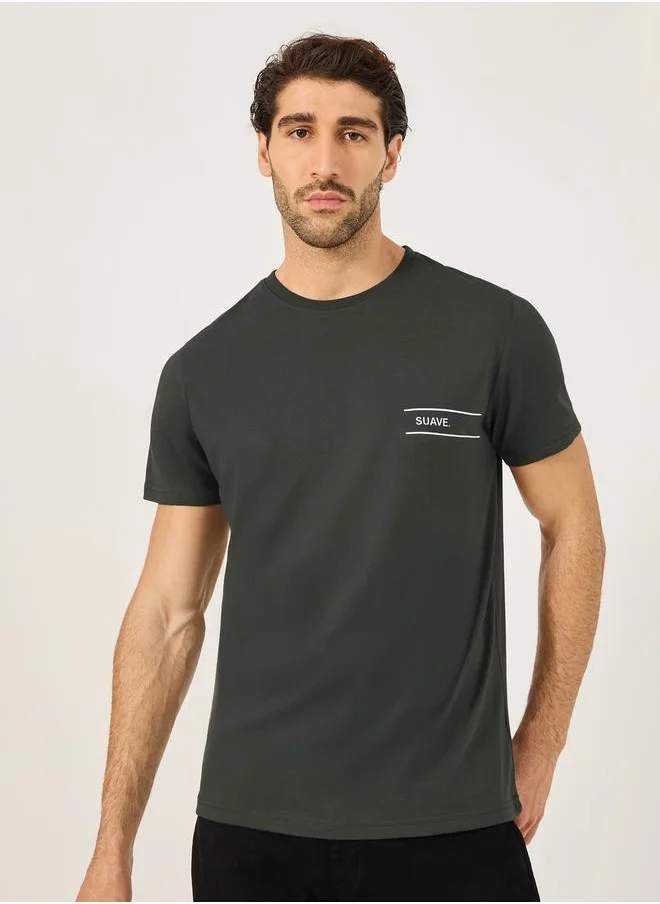 ستايلي Minimal Slogan Print Regular Fit T-Shirt