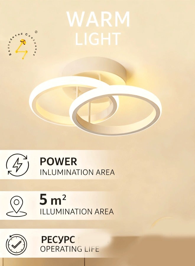 XiuWoo Led Hallway Light Fixtures,Round Modern Led Ceiling Light Fixtures,4500K Close to Ceiling Lights for Hallway Bedroom Bathroom Kitchen Balcony Corridor Aisle Ceiling Lamp (White, 4500K) - Image 1