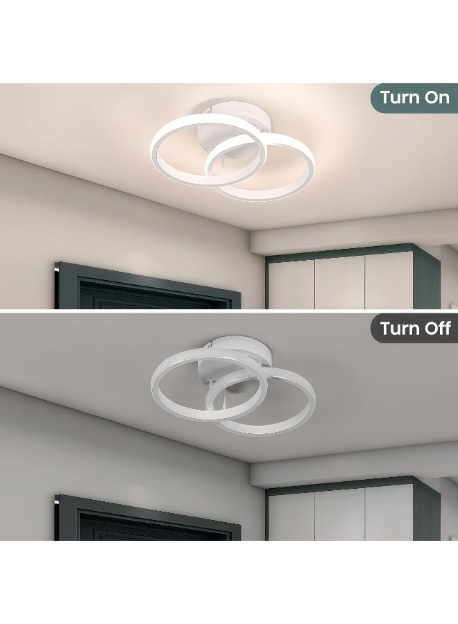 شو وو مصباح سقف LED، مصباح LED عصري موفر للطاقة، مصابيح LED للممرات، مصابيح سقف LED دائرية عصرية، قابلة للتعتيم بثلاثة ألوان، 4500 كلفن، مصابيح سقف قريبة من السقف للممرات وغرف النوم والحمامات والمطابخ والشرفات والممرات (أبيض) - Image 4