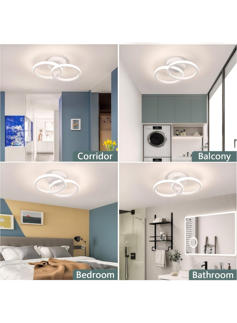 شو وو مصباح سقف LED، مصباح LED عصري موفر للطاقة، مصابيح LED للممرات، مصابيح سقف LED دائرية عصرية، قابلة للتعتيم بثلاثة ألوان، 4500 كلفن، مصابيح سقف قريبة من السقف للممرات وغرف النوم والحمامات والمطابخ والشرفات والممرات (أبيض) - Image 5