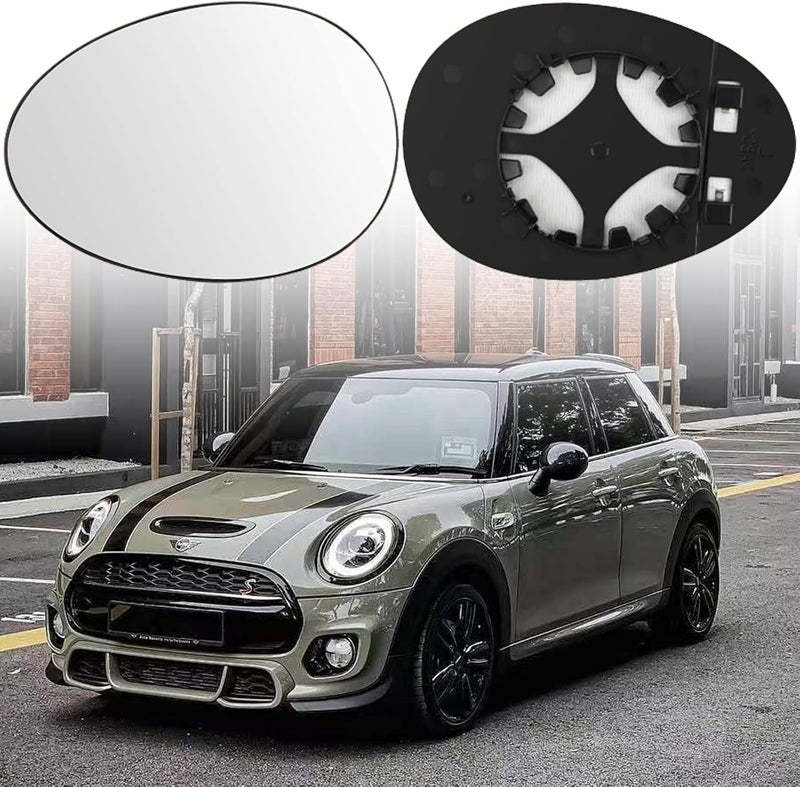 Yuiturt 51162755625, 51162755626, زجاج مرآة بديل لسيارة BMW Mini Cooper R56 R57 R55 R58 R59 R60 R61 (2007-2015)، زجاج مرآة جانبي غير كروي، زجاج مرآة جانبي قابل للتعديل للرؤية الخلفية (يسار) - Image 5