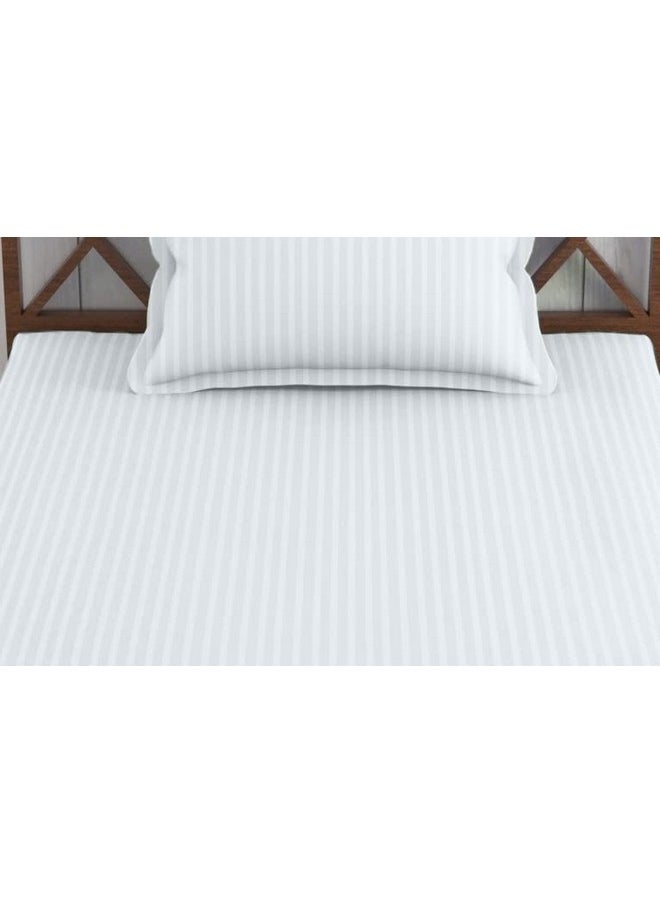 Trance Home Linen 100% Cotton 400 TC Satin Striped Elasticated Fitted Bedsheet with 2 Pillow Covers-(84x78 inch, White Striped) - pzsku/Z04BBDDD8111190985FD7Z/45/_/1741429538/27b6ee33-4cb0-43e7-a442-e07458429bfe