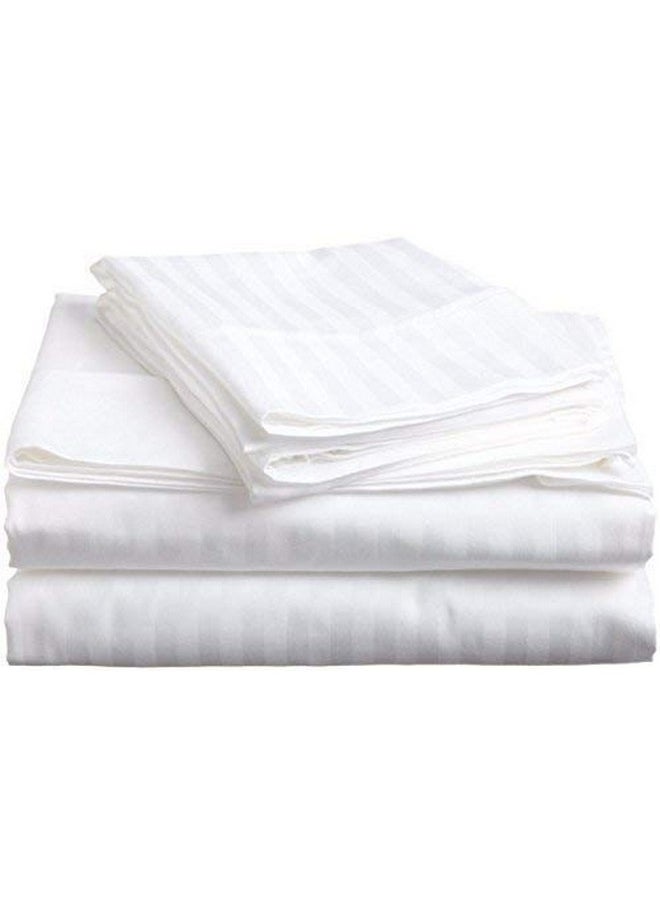 Trance Home Linen 100% Cotton 400 TC Satin Striped Elasticated Fitted Bedsheet with 2 Pillow Covers-(84x78 inch, White Striped) - pzsku/Z04BBDDD8111190985FD7Z/45/_/1741429555/59526177-0767-4a74-82d5-0ff405a5c959