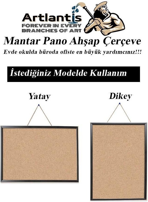 Artlantis Cork Board MDF Frame 60X90 cm 1 Piece Map Nail Gift Wall Mounted Cork Frame At Home School Office Office  - Image 2