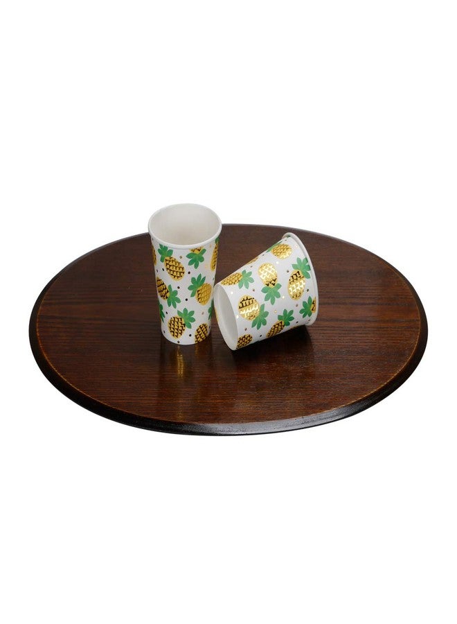 Geeklife Gold Pineapple Paper Cups, 9 oz Fruit Decorative Party Cups Set, Sparkly Gold Foil Disposable Paper Cups,40 pcs - Image 4