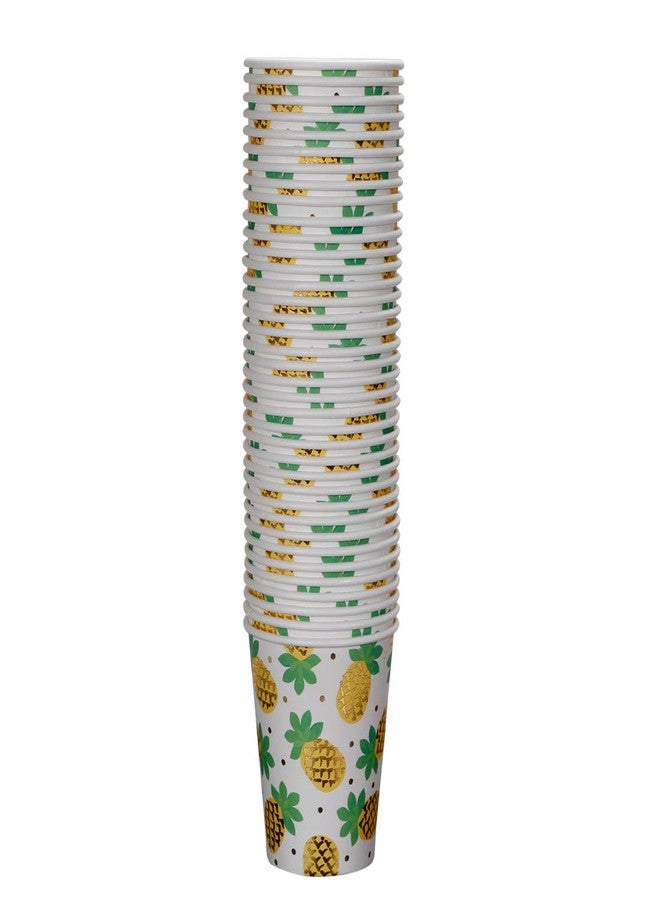 Geeklife Gold Pineapple Paper Cups, 9 oz Fruit Decorative Party Cups Set, Sparkly Gold Foil Disposable Paper Cups,40 pcs - Image 2