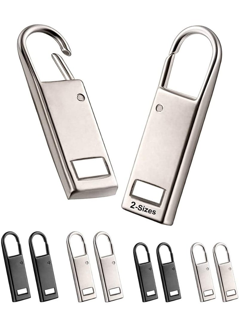 Zipper Pull Replacement Metal Zipper Tab Handle 8 PCS Repair Fixer for Luggage Suitcase Jacket Shoes - Image 1