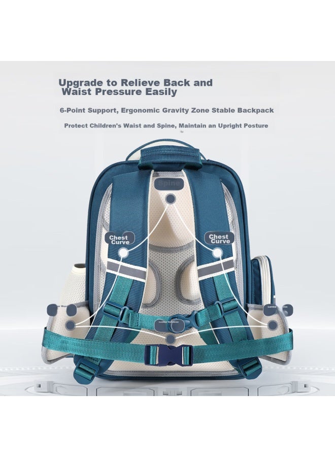 Ultraman Elementary School Backpack For Boys Grades 1-4, Lightweight Spine Protection, Antibacterial Children's Backpack For Boys, Pea Blue - Image 4
