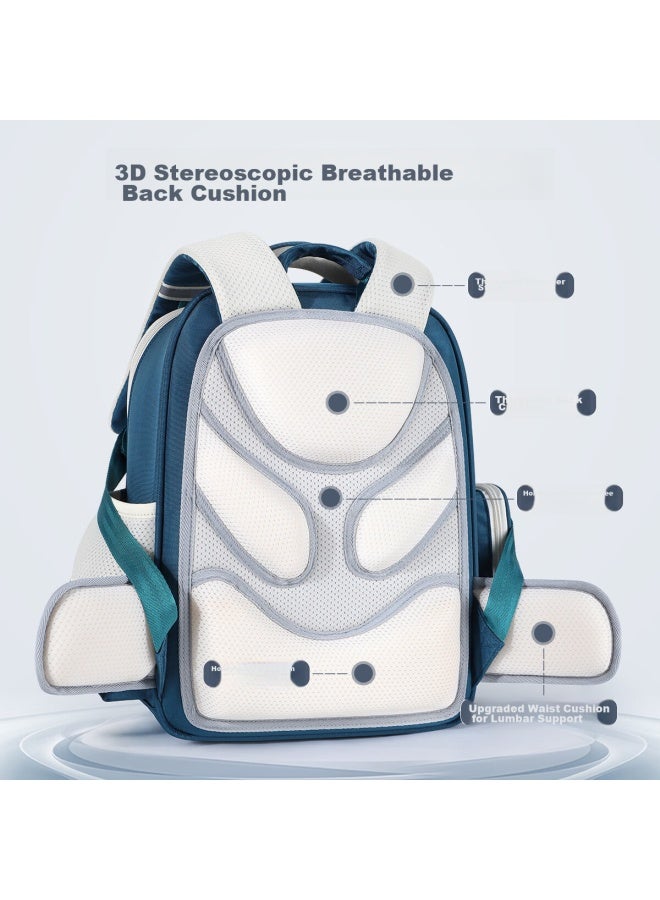Ultraman Elementary School Backpack For Boys Grades 1-4, Lightweight Spine Protection, Antibacterial Children's Backpack For Boys, Pea Blue - Image 5