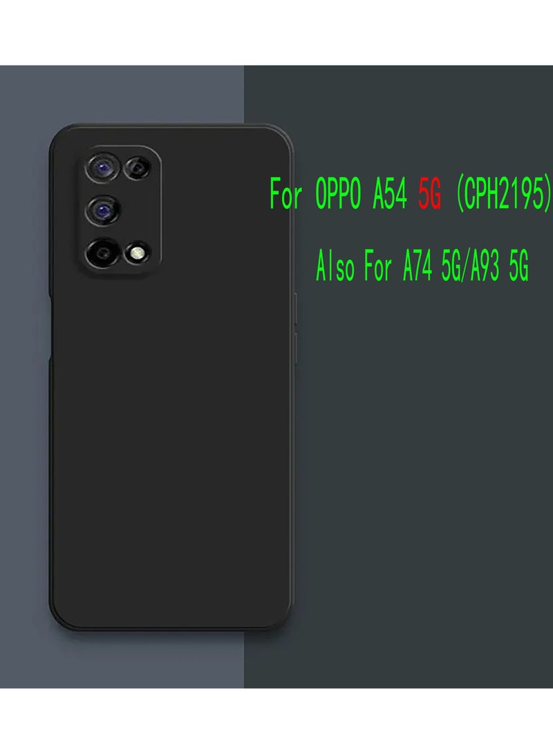 IAF حافظة لهاتف OPPO A54 غطاء سيليكون أسود وسادة هوائية ناعمة مضادة للصدمات ومقاومة للخدوش واقي حواف الزاوية لهاتف OPPO A54 4G
