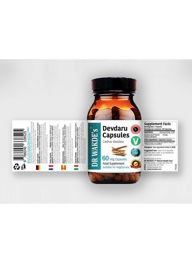 London DR WAKDE'S Devdaru Capsules (Cedrus deodara, 60 Veg Caps, Plant-Based Supplement, Ayurvedic Herb, All Natural, Vegan) - Image 4