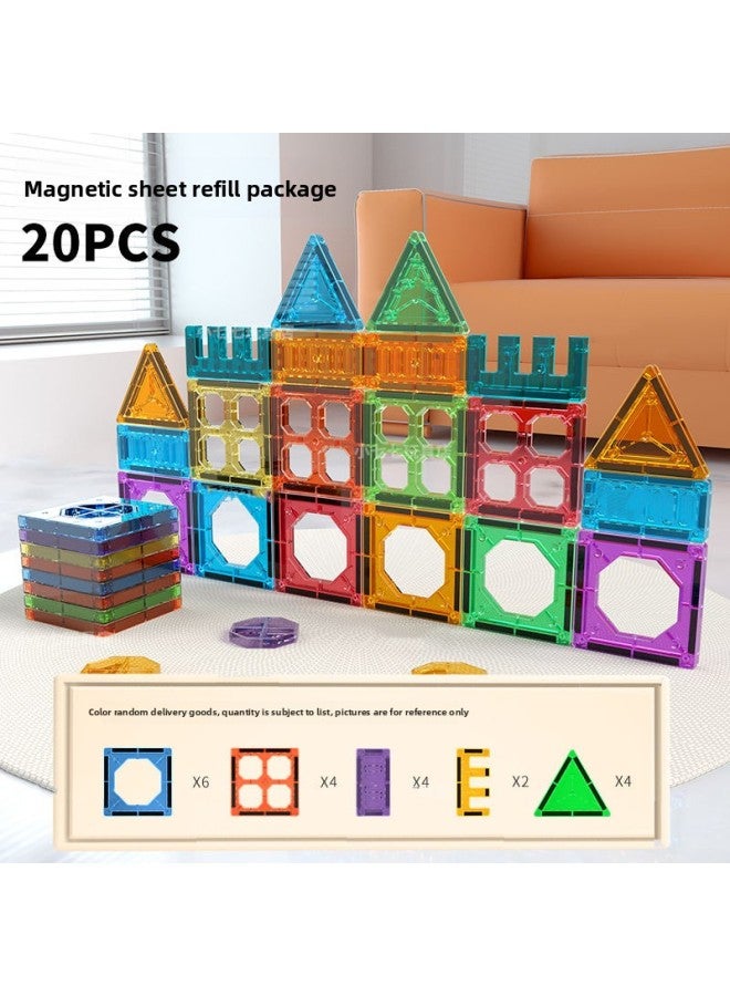 Cross-border Color Window Building Blocks Assembled Magnetic Pieces For Children Smart Magnetic Pipe Building Blocks Assembled Castle Toy Belt Storage