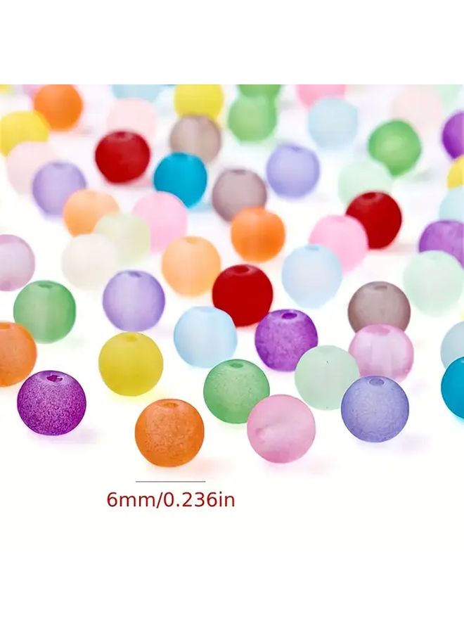 1000 Pcs Transparent Frosted Round Acrylic Beads For DIY Jewelry Crafts Decorations - Image 4