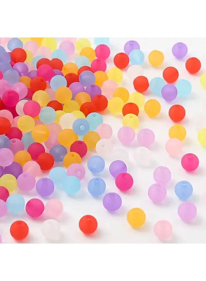 1000 Pcs Transparent Frosted Round Acrylic Beads For DIY Jewelry Crafts Decorations - Image 3