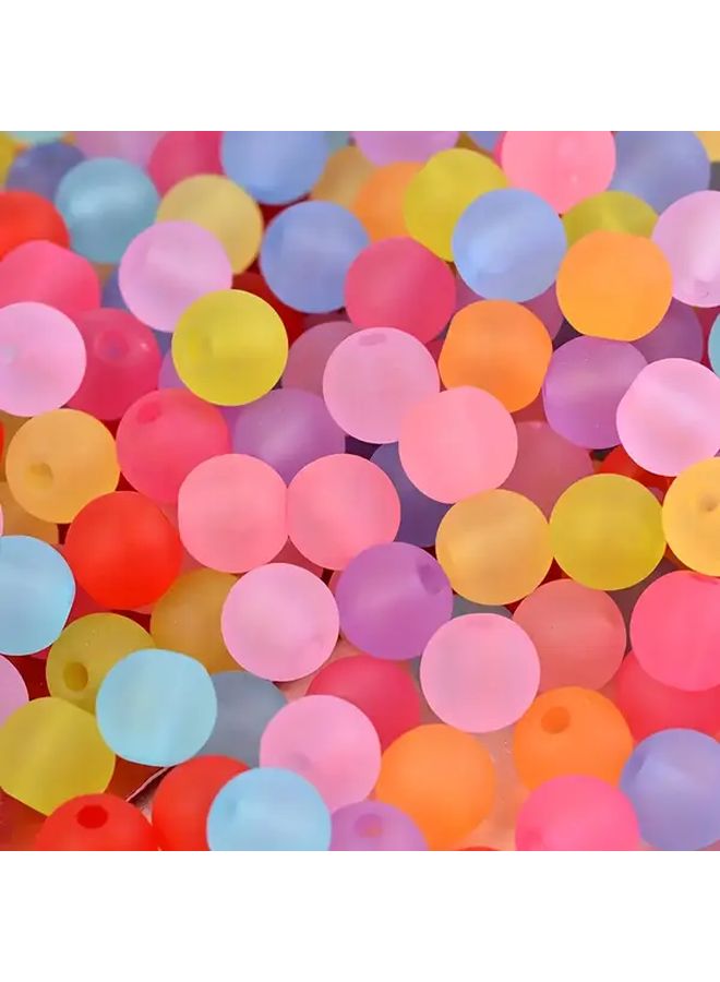 1000 Pcs Transparent Frosted Round Acrylic Beads For DIY Jewelry Crafts Decorations - Image 1