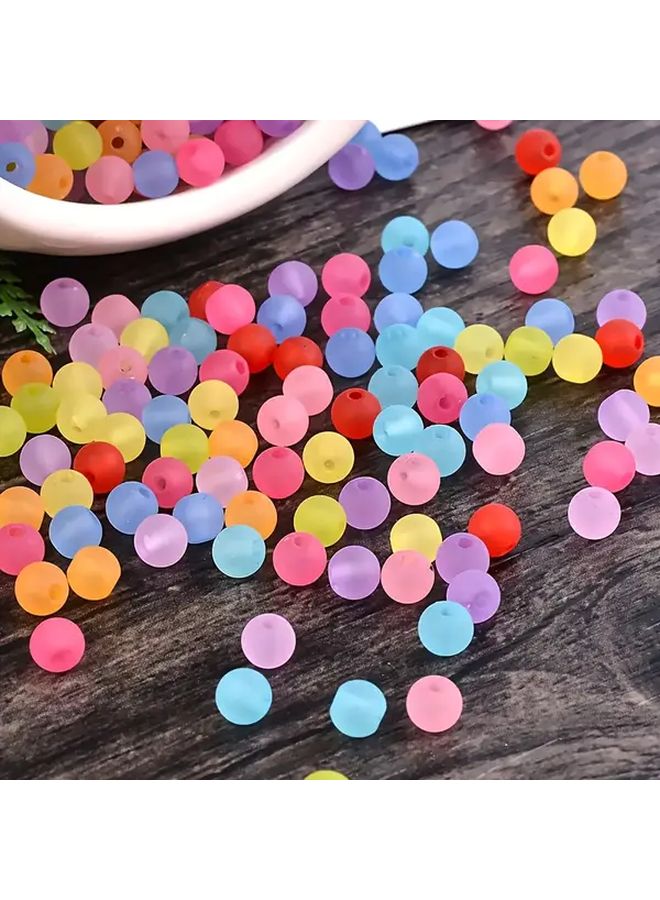 1000 Pcs Transparent Frosted Round Acrylic Beads For DIY Jewelry Crafts Decorations - Image 2