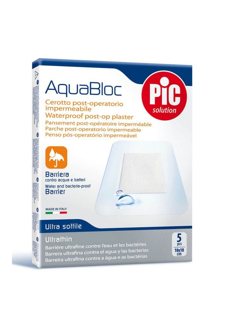 PIC Aquabloc Waterproof Post-Op Plasters 10 x 10 cm 5's 
