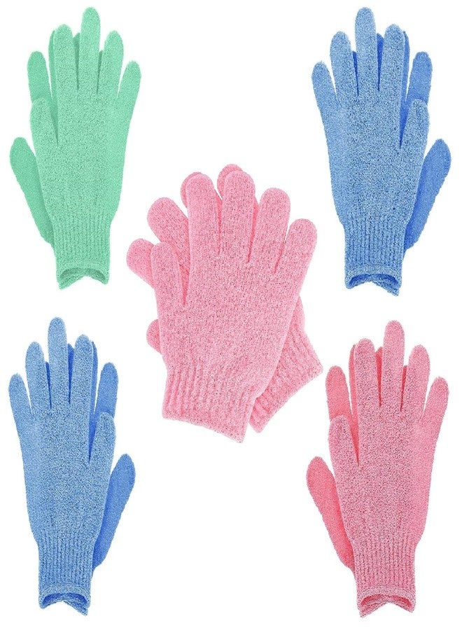 HUNCHA Heavy Exfoliate Mitts Bath Gloves for Shower, Spa, Massage and Body Scrubs, Dead Skin Cell Remover Gloves and Ingrown Hair Remover, for Body, Face, Hand and Foot, Random Color, 10 Pcs(5 Pair) - Image 1
