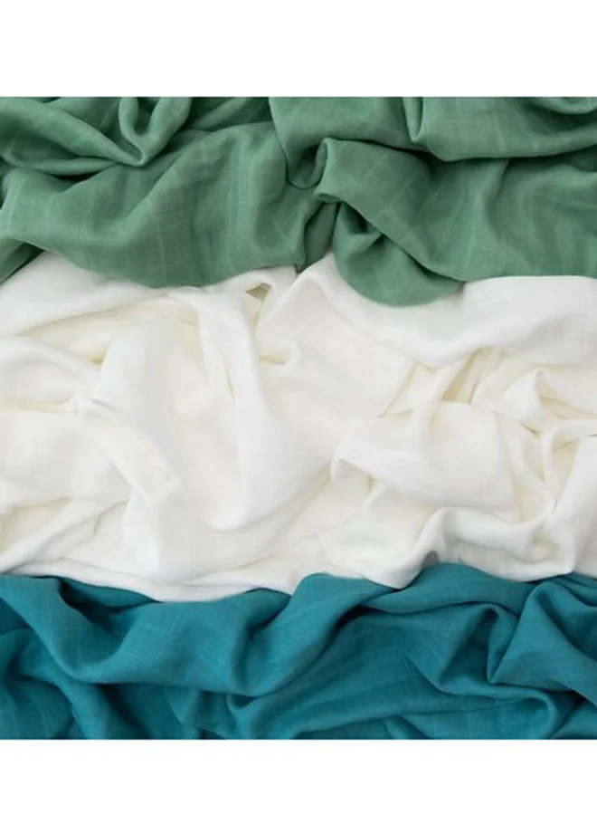 Anvi Baby Anvi Baby  Set of 3 Organic Bamboo Swaddle Aquamarine