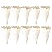 Teensery 50 Pcs Paper Confetti Cones Flower Bouquet Petals Boxes Candy Holder Party Favors White - Image 3