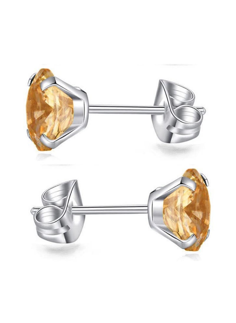 Soko Mesh 5 Pairs Hypoallergenic Stud Earrings Set, 316L Stainless Steel Cubic Zirconia Earrings, Durable CZ Earrings for Sensitive Ears, 3-8mm Steel Color, Non-Tarnish Jewelry  - Image 5