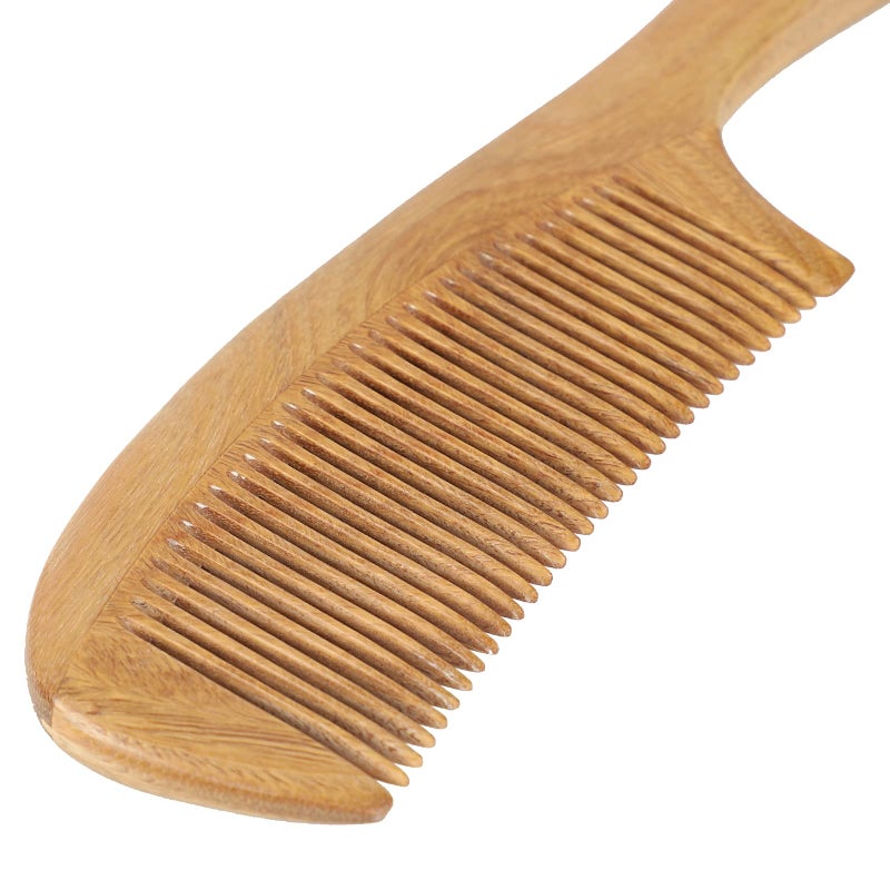 Onedor Handmade 100% Natural Green Sandalwood Hair Combs - Anti-Static Sandalwood Scent Natural Hair Detangler Wooden Comb (Fine Tooth) - Image 4