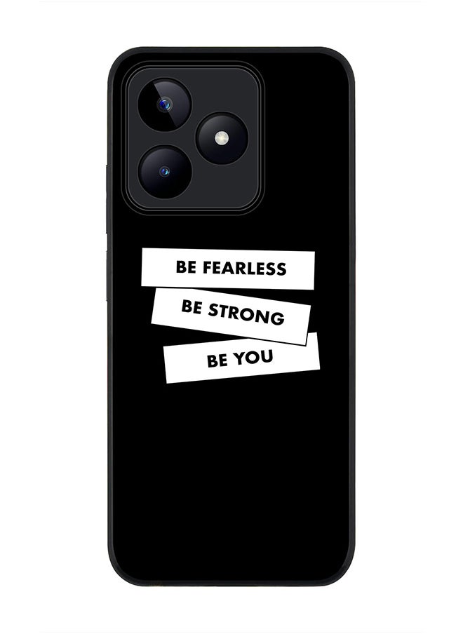 Stylizedd Rugged Black edge case for Realme C51 / Realme Note 50 4G, Slim fit Flexible Anti Drop Thin Cover - Fearless, Strong, You  - Image 1