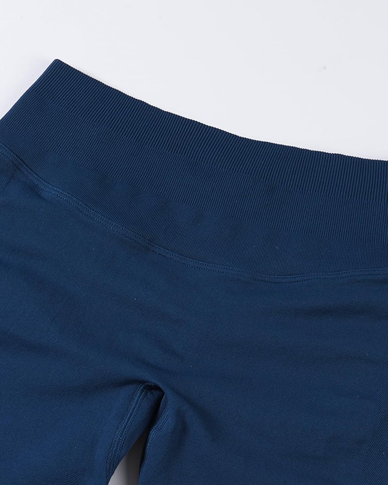 AUROLA Influence Collection Workout Shorts for Women,No Roll Up New Scrunch SeamlessGym Short-5.5" Inseam, Ensign Blue, M - Image 3