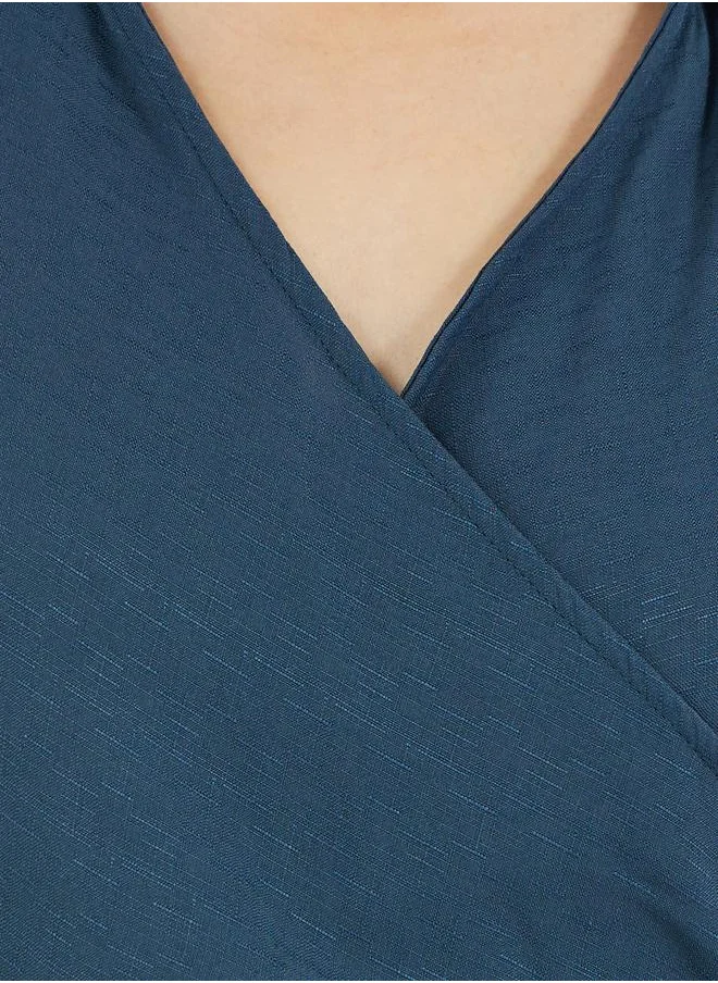 Styli Sleeveless Wrap Maxi Dress with Tie-Up Detail