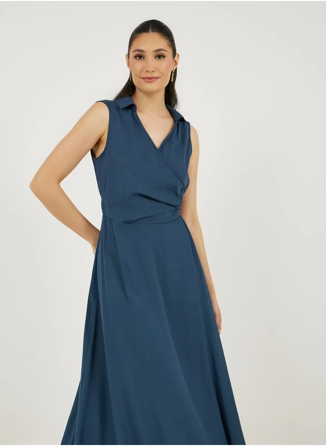 ستايلي Sleeveless Wrap Maxi Dress with Tie-Up Detail