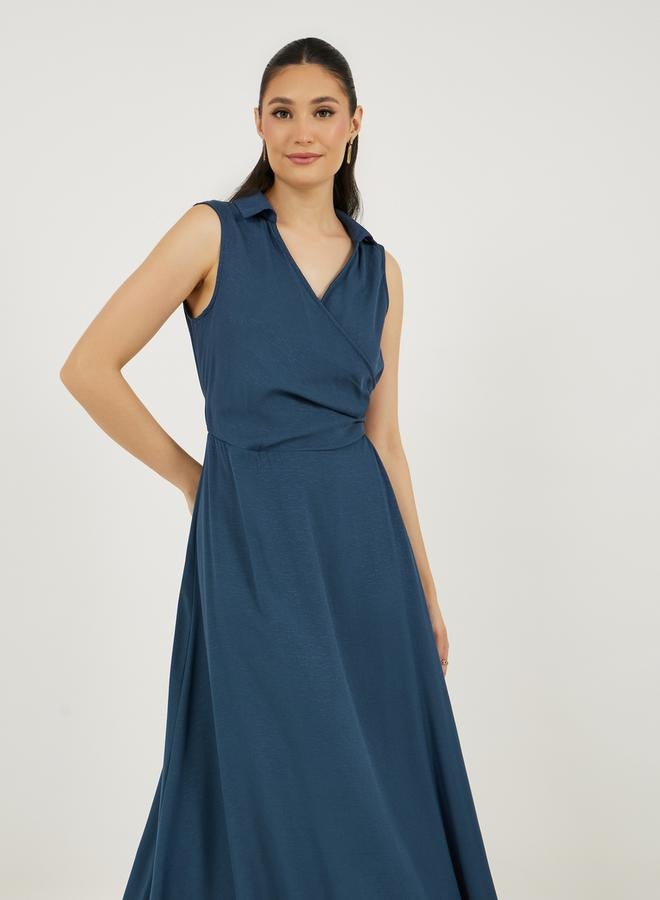Styli Sleeveless Blue Maxi Dress  - Image 2
