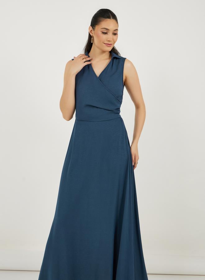 Styli Sleeveless Blue Maxi Dress  - Image 5