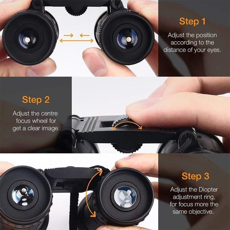 HETVIN Telescope HD Vision Binoculars 10000M High Power for Outdoor Travel Stargazing Concerts Sports Optical Vision Binocular Fixed Zoom (8X21) - Image 2