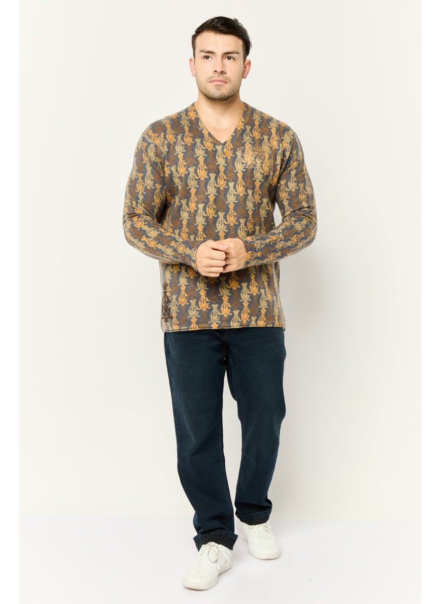 CHRISTIAN AUDIGIER Men V Neck Embroidered Sweater, Multicolor  - Image 2