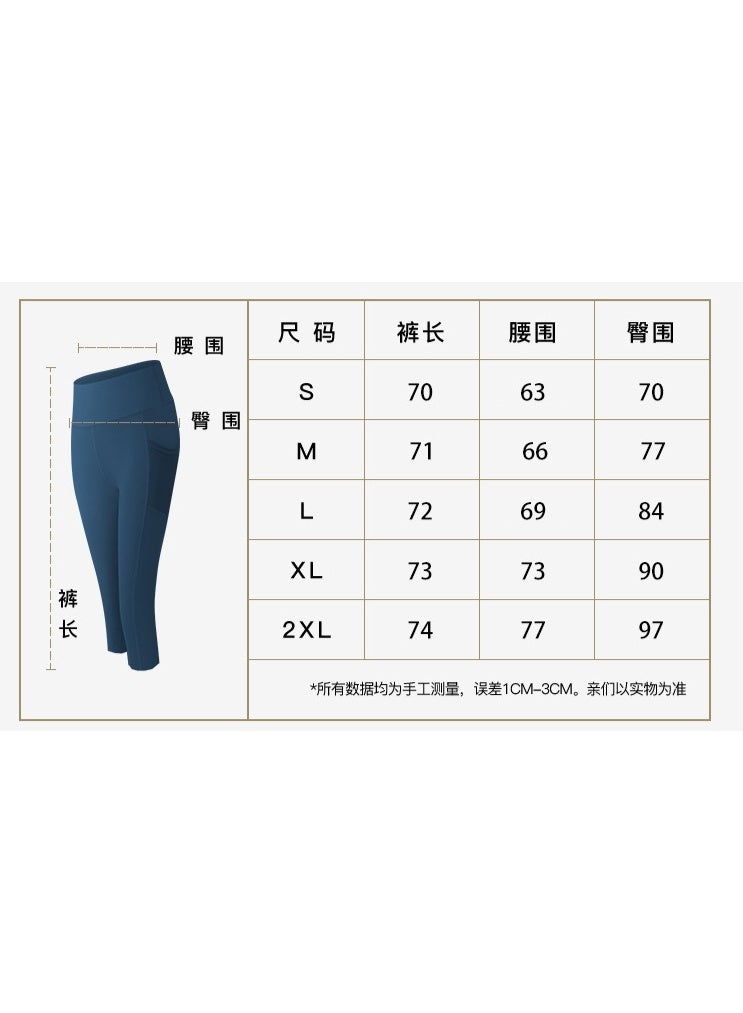 Side Pocket Seven-point Yoga Pants Women's High Waist Gym Peach Hip Lift Fitness Pants Sports Leggings - Image 2
