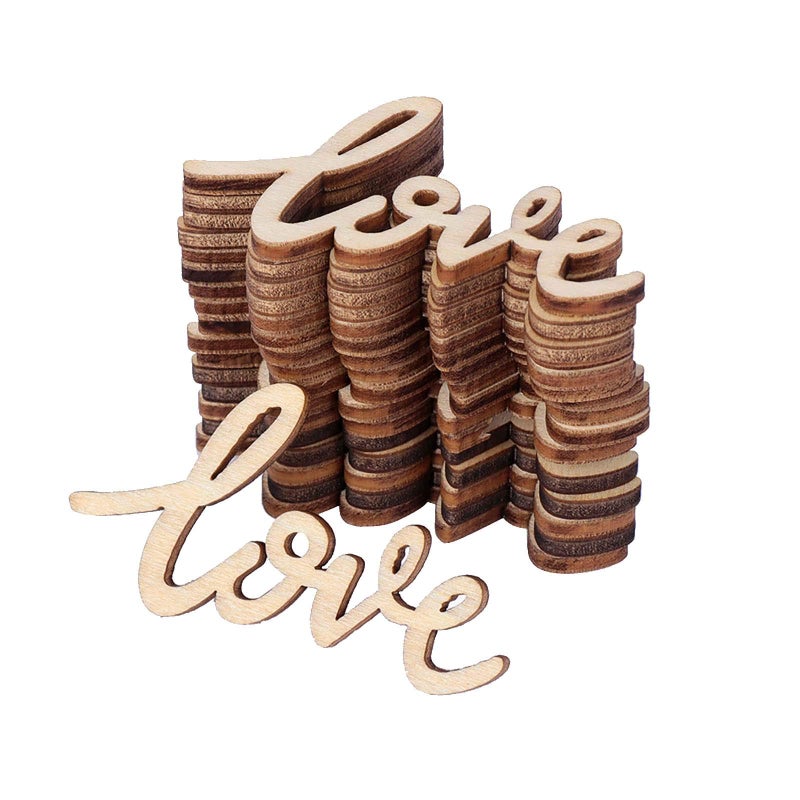 30pcs Little Love Wood Crafts DIY Cutout Wooden Slices Embellishments Unfinished Wood Ornaments Home Valentines Day Decoration 217x126 in