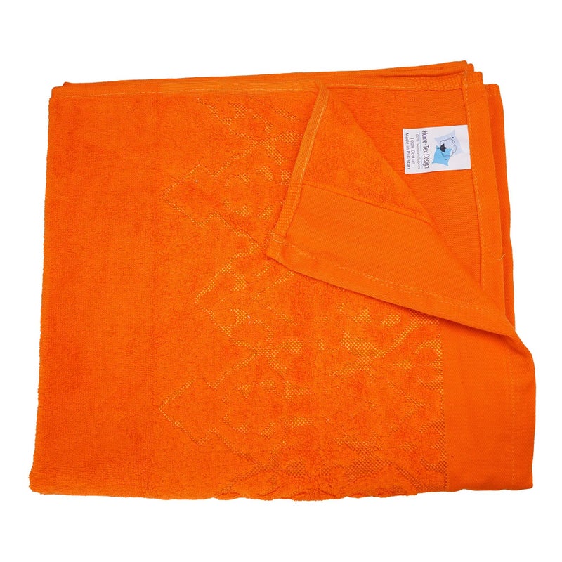 BYFT Home Bath Towel Orange 70 x 140 Cm 100% Cotton 550 Gsm Set of 01 - ART-BTD003 - Image 2