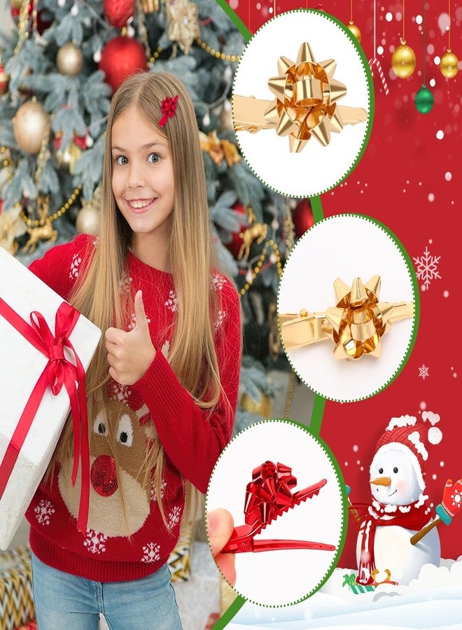 AUGSUN 8Pcs Christmas Bow Hair Clips Barrettes Xmas Hairpins Accessories for Girls Women Christmas Holiday Party Gifts(Red Green Gold Silver) - Image 4