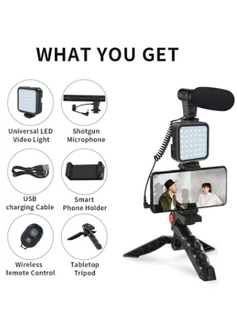 Contex Smartphone Vlogging Tripod Kit With Fill Light, Microphone, And Phone Clip For YouTube/Tiktok/Instagram/Fitness - Image 3