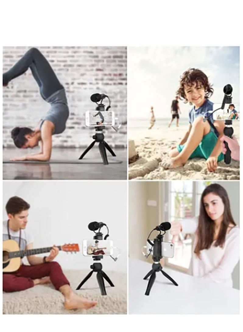 Contex Smartphone Vlogging Tripod Kit With Fill Light, Microphone, And Phone Clip For YouTube/Tiktok/Instagram/Fitness - Image 5