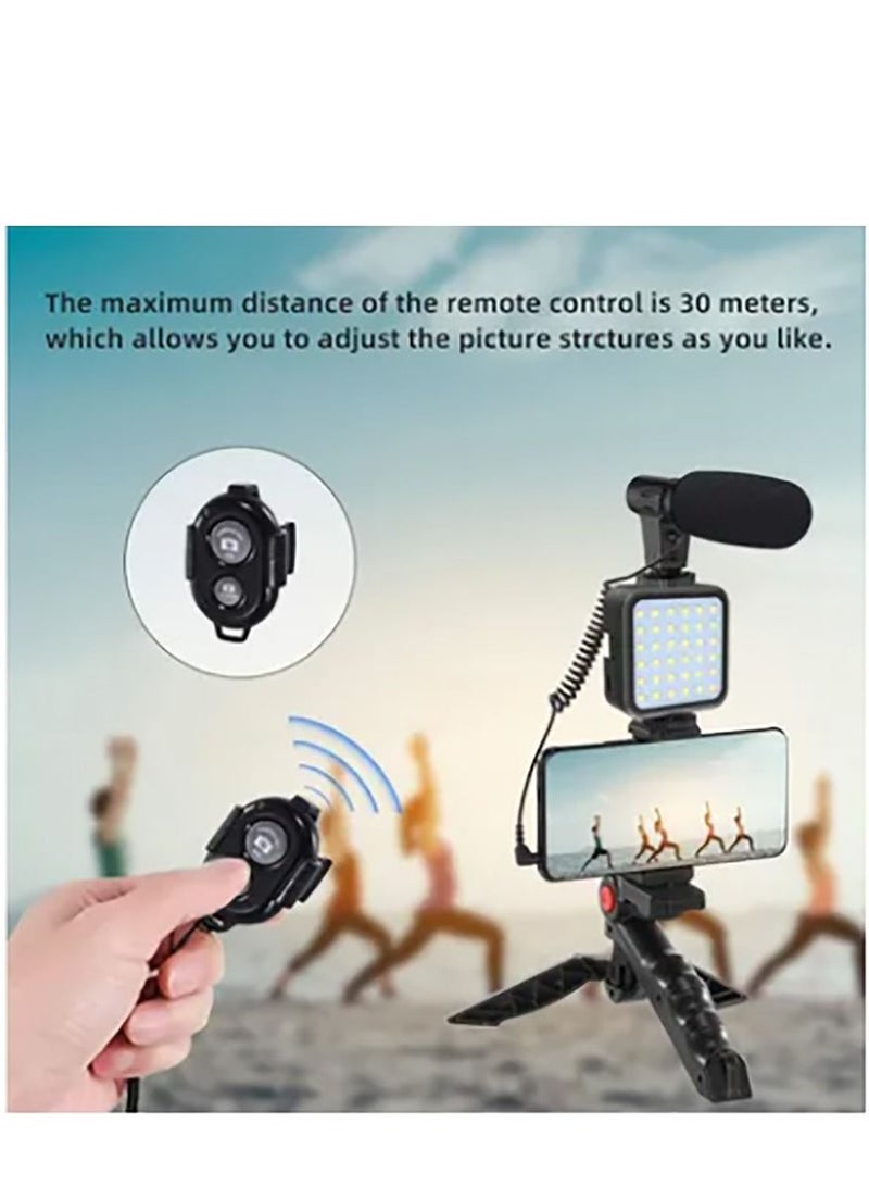 Contex Smartphone Vlogging Tripod Kit With Fill Light, Microphone, And Phone Clip For YouTube/Tiktok/Instagram/Fitness - Image 4