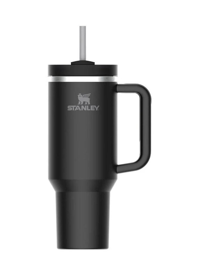 Quencher H2.0 FlowState Vacuum Insulated Tumbler 40oz Black Stainless Steel Travel Mug with Leakproof Lid & Straw | Double-Walled Design Keeps Drinks Hot for 7 Hours & Cold for 24 Hours | Durable, Portable & Ideal for Coffee, Water, Smoothies, Iced Tea