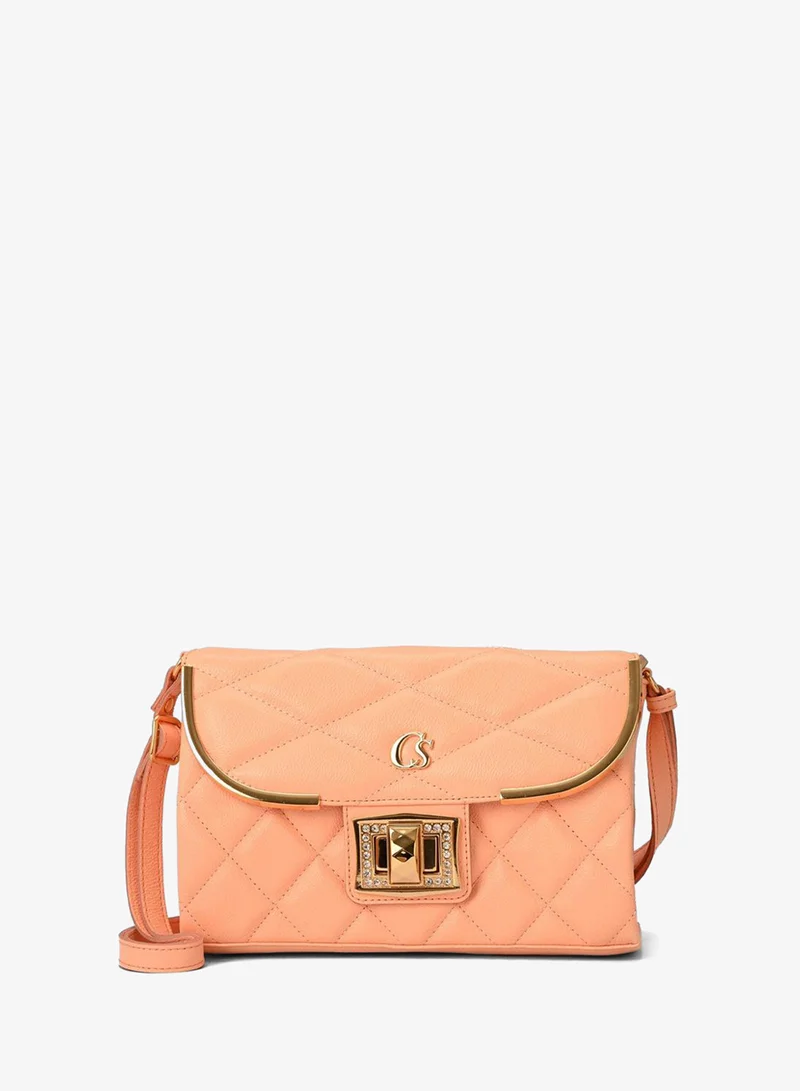 Carmen Steffens Quilted Bag Details Peach